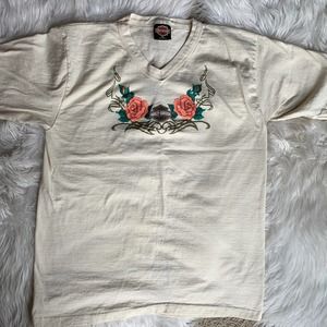 Vtg 90s Harley Davidson v neck TShirt